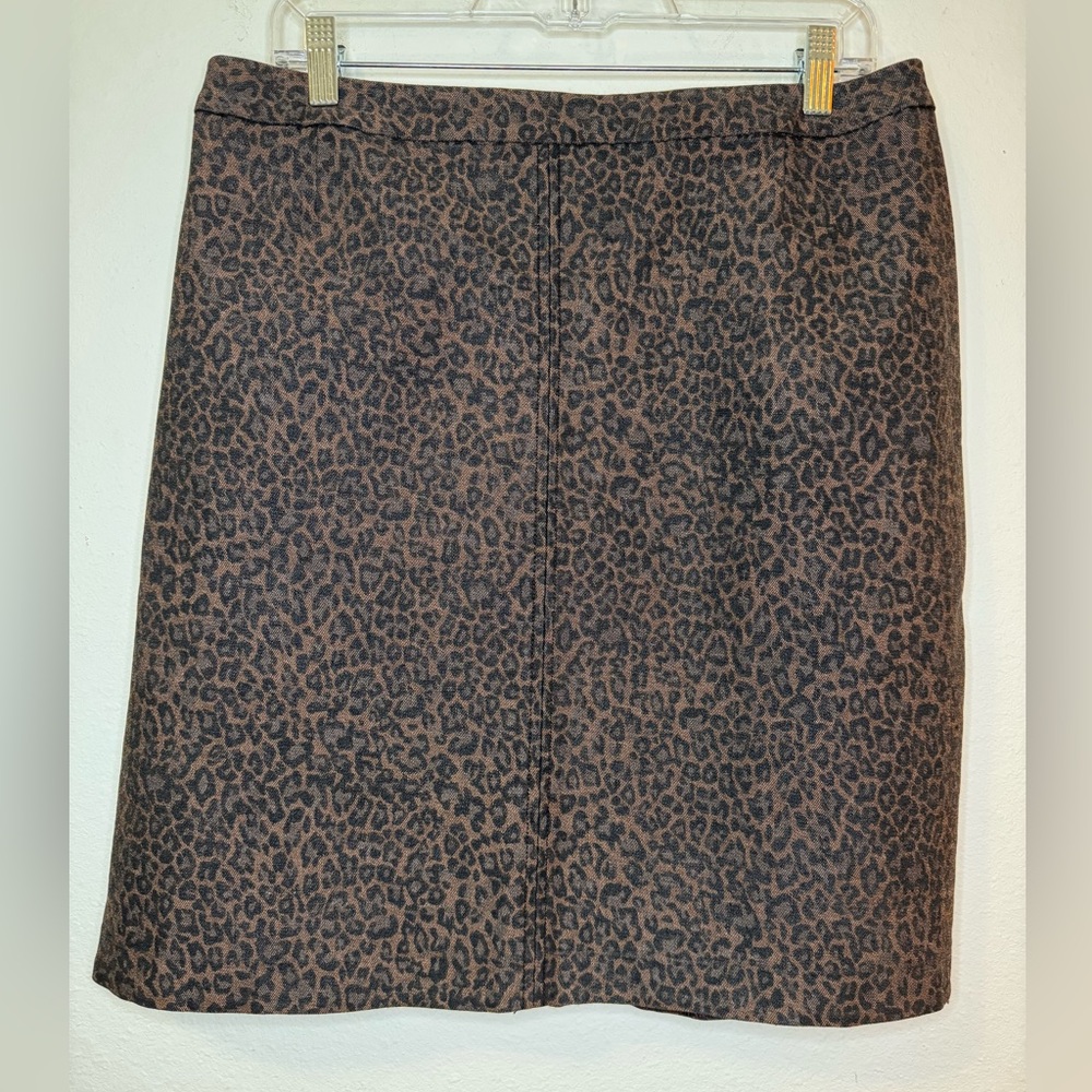 Casual Corner Brown/Black Leopard Knee-length Jean Pencil Skirt